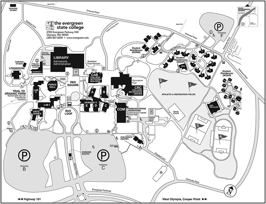 Campus Map of The Evergreen State College