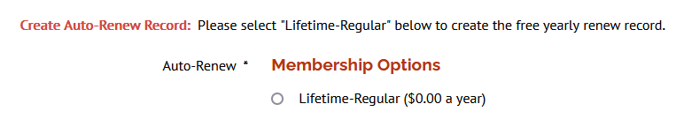 Lifetime membership auto-renew
