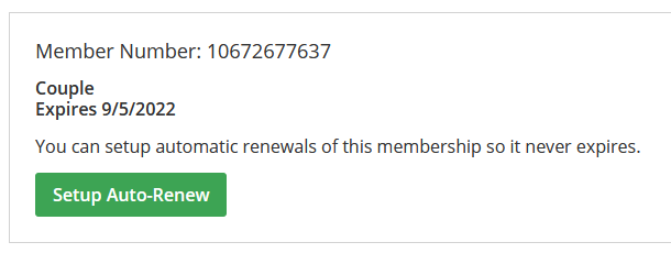 Membership purchased without auto-renew