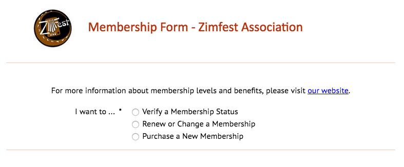 Membership Form - starting point