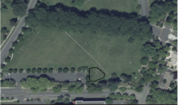 Satellite view of lower campus stage area and Jefferson Parking Lot